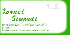 kornel simandi business card